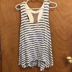 Anthropologie Blue/White Striped Top